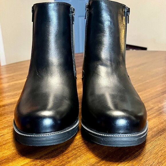 Men\'s Propet Troy Black Leather Ankle Boots With Dual Zippers Size 8.5 main image 4